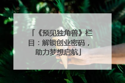 《预见独角兽》栏目：解锁创业密码，助力梦想启航