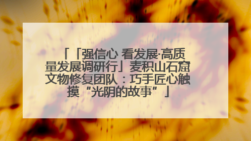 「强信心 看发展·高质量发展调研行」麦积山石窟文物修复团队：巧手匠心触摸“光阴的故事”