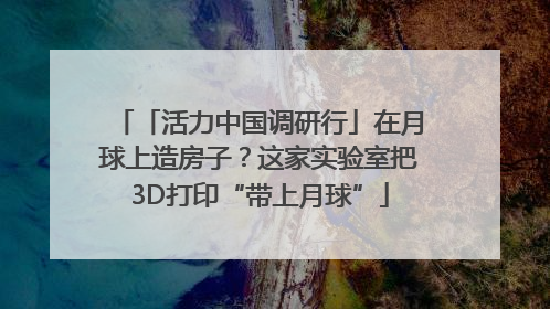 「活力中国调研行」在月球上造房子？这家实验室把3D打印“带上月球”