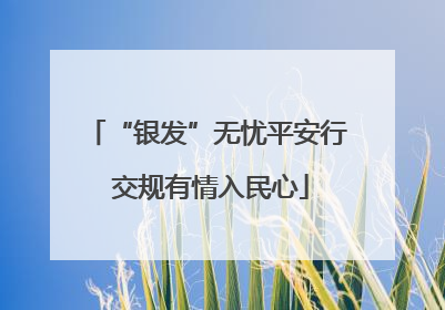 “银发”无忧平安行 交规有情入民心