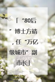 “80后”博士方靖，任“万亿级城市”副市长