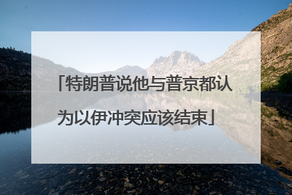 特朗普说他与普京都认为以伊冲突应该结束