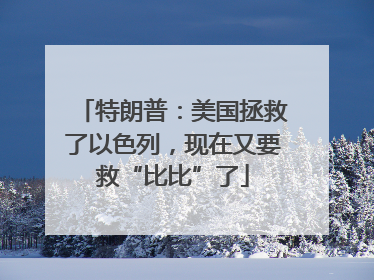 特朗普：美国拯救了以色列，现在又要救“比比”了