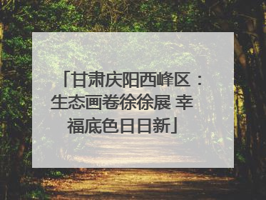 甘肃庆阳西峰区：生态画卷徐徐展 幸福底色日日新