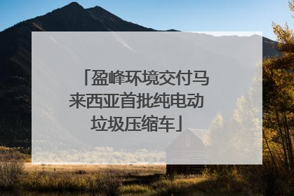 盈峰环境交付马来西亚首批纯电动垃圾压缩车