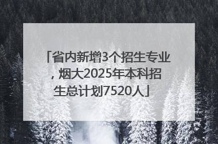 省内新增3个招生专业，烟大2025年本科招生总计划7520人