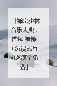 禅宗少林音乐大典：香包 福粽+沉浸式互动巡演全免费