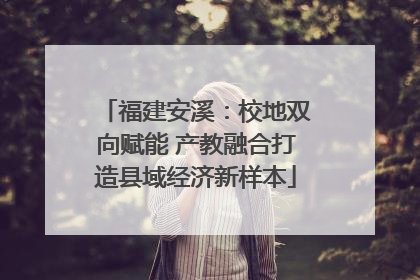 福建安溪：校地双向赋能 产教融合打造县域经济新样本