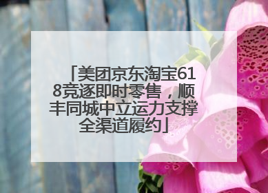 美团京东淘宝618竞逐即时零售，顺丰同城中立运力支撑全渠道履约