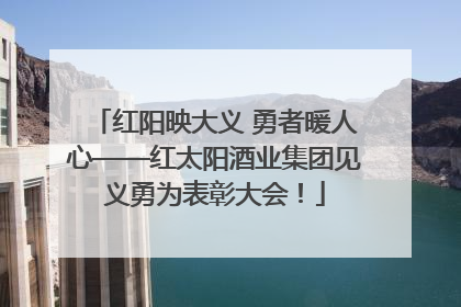 红阳映大义 勇者暖人心——红太阳酒业集团见义勇为表彰大会！