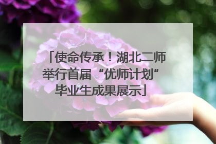 使命传承！湖北二师举行首届“优师计划”毕业生成果展示