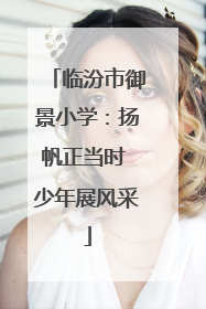 临汾市御景小学：扬帆正当时 少年展风采