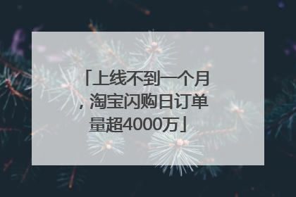 上线不到一个月，淘宝闪购日订单量超4000万
