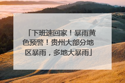 下班速回家！暴雨黄色预警！贵州大部分地区暴雨，多地大暴雨