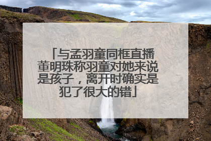 与孟羽童同框直播 董明珠称羽童对她来说是孩子，离开时确实是犯了很大的错