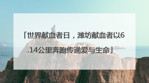 世界献血者日，潍坊献血者以6.14公里奔跑传递爱与生命