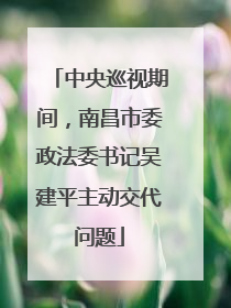 中央巡视期间，南昌市委政法委书记吴建平主动交代问题