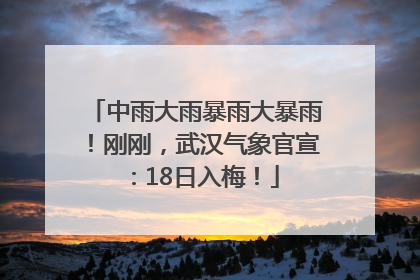 中雨大雨暴雨大暴雨！刚刚，武汉气象官宣：18日入梅！