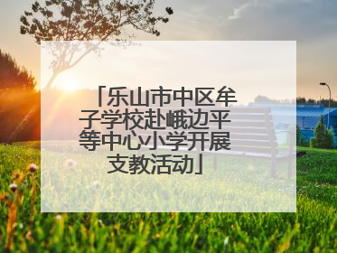 乐山市中区牟子学校赴峨边平等中心小学开展支教活动