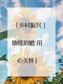 乡村振兴｜助残捐赠 用心关怀