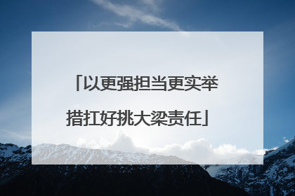 以更强担当更实举措扛好挑大梁责任