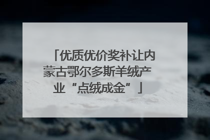 优质优价奖补让内蒙古鄂尔多斯羊绒产业“点绒成金”