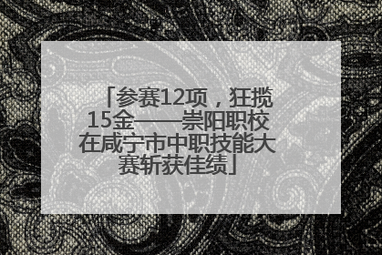 参赛12项，狂揽15金——崇阳职校在咸宁市中职技能大赛斩获佳绩