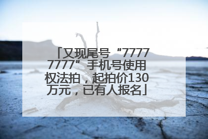 又现尾号“77777777”手机号使用权法拍，起拍价130万元，已有人报名