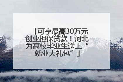 可享最高30万元创业担保贷款！河北为高校毕业生送上“就业大礼包”