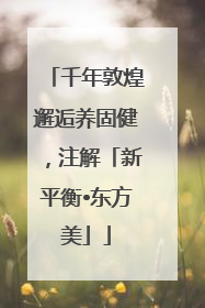 千年敦煌邂逅养固健，注解「新平衡•东方美」