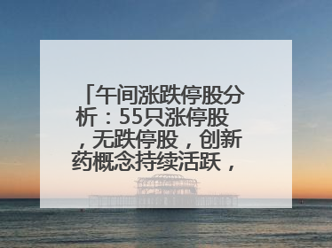 午间涨跌停股分析：55只涨停股，无跌停股，创新药概念持续活跃，昂利康6天4板，众生药业2连板