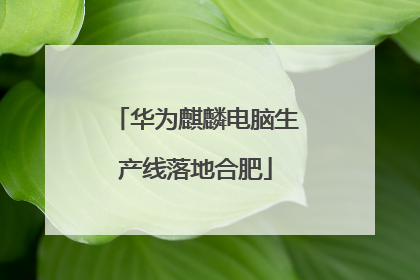 华为麒麟电脑生产线落地合肥