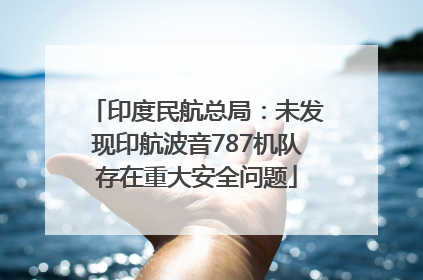 印度民航总局：未发现印航波音787机队存在重大安全问题