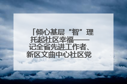 倾心基层“智”理 托起社区幸福——记全省先进工作者、新区文曲中心社区党委书记董世弘