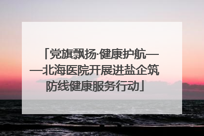 党旗飘扬·健康护航——北海医院开展进盐企筑防线健康服务行动