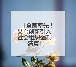 全国率先！义乌创新引入社会组织强制清算