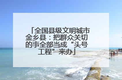全国县级文明城市金乡县：把群众关切的事全部当成“头号工程”来办