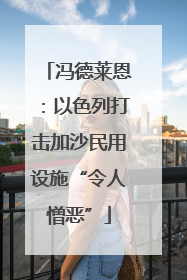 冯德莱恩：以色列打击加沙民用设施“令人憎恶”