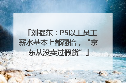刘强东：P5以上员工薪水基本上都翻倍，“京东从没卖过假货”