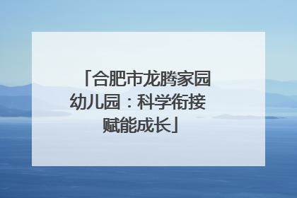 合肥市龙腾家园幼儿园：科学衔接 赋能成长