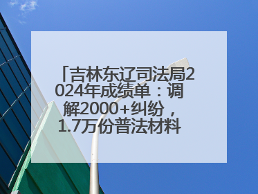 吉林东辽司法局2024年成绩单：调解2000+纠纷，1.7万份普法材料飞入百姓家！