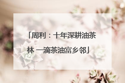 周利：十年深耕油茶林 一滴茶油富乡邻