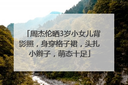 周杰伦晒3岁小女儿背影照，身穿格子裙，头扎小辫子，萌态十足