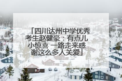 四川达州中学优秀考生赵健豪：有点儿小惊喜 一路走来感谢这么多人关爱
