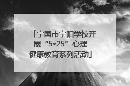宁国市宁阳学校开展“5•25”心理健康教育系列活动