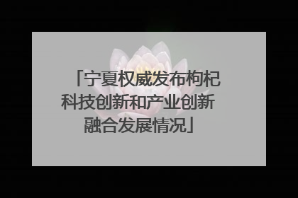 宁夏权威发布枸杞科技创新和产业创新融合发展情况