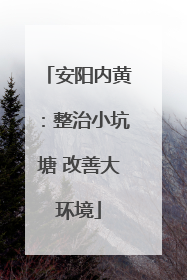 安阳内黄：整治小坑塘 改善大环境