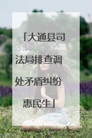 大通县司法局排查调处矛盾纠纷惠民生