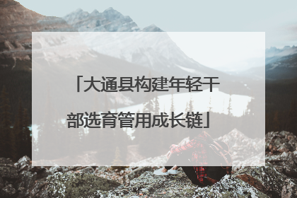 大通县构建年轻干部选育管用成长链