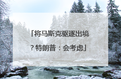 将马斯克驱逐出境？特朗普：会考虑